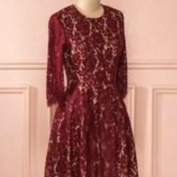 DO+BE Burgundy lace BURGUNDY Dress Size SMALL - Picture 4 of 7